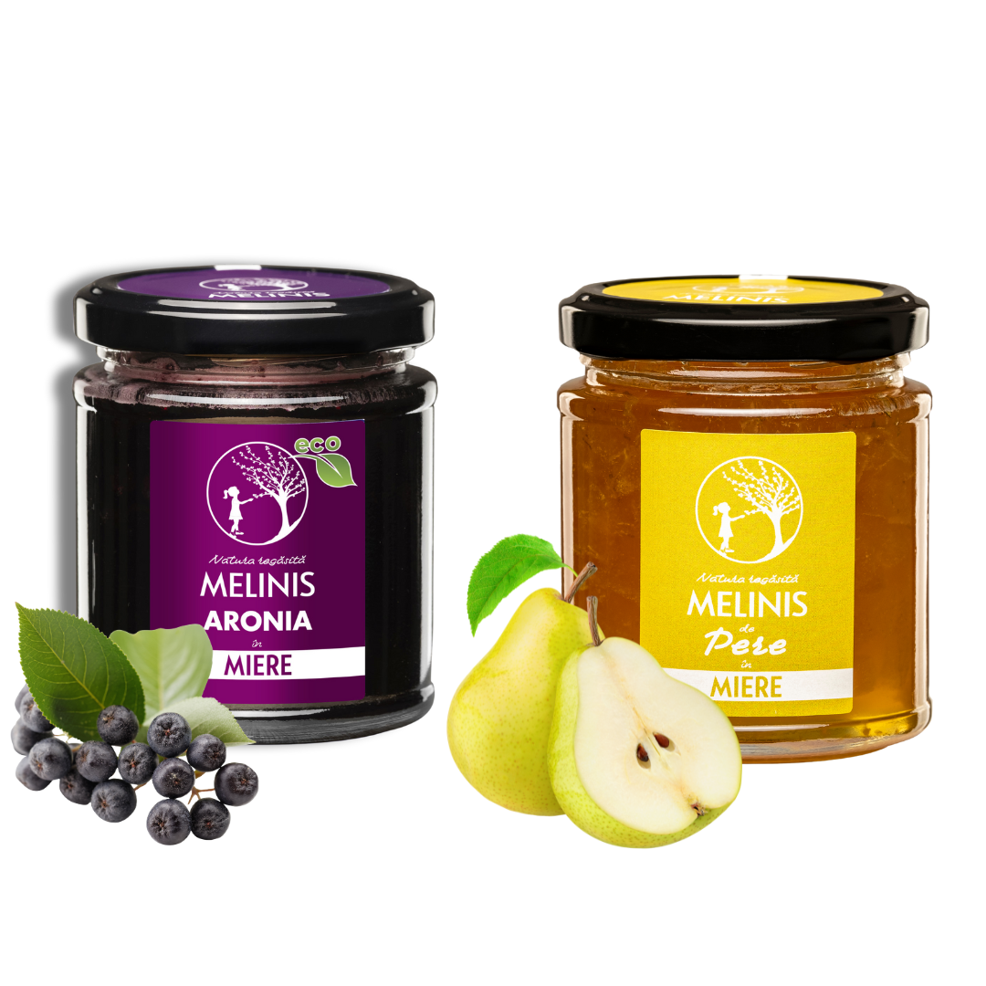 Pachet: Melinis ECO de aronia - 230g + Melinis delicat de pere - 230g