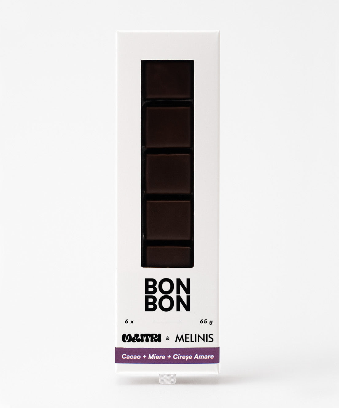 BonBon cu Ciocolată Bean-to-Bar și Miez de Melinis de cireșe amare, cutie 6 bucăți