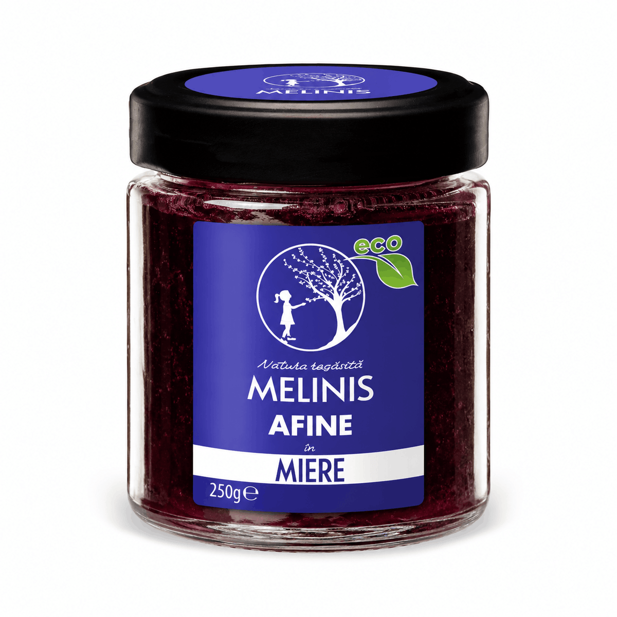 Melinis cu Afine Sălbatice - Miere de Salcâm cu Afine din Munții României, Ecologic, Bio, 250 gr