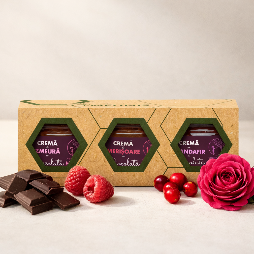 Set de degustare - Cremă de ciocolată (Zmeură, Merișoare, Trandafir)