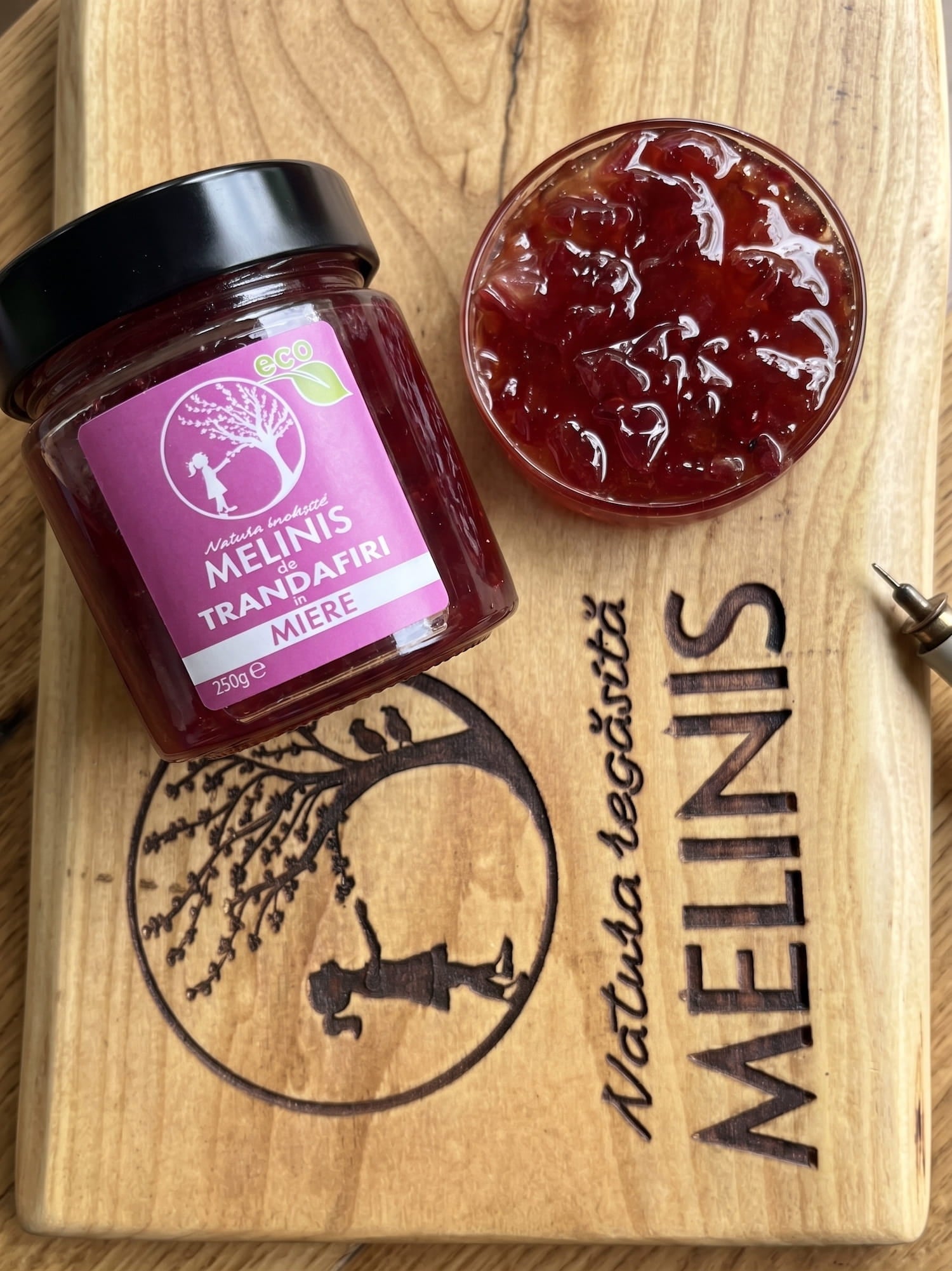 Melinis cu Trandafir de Damasc - Miere de Salcâm cu Petale de Trandafir, eco, 250g