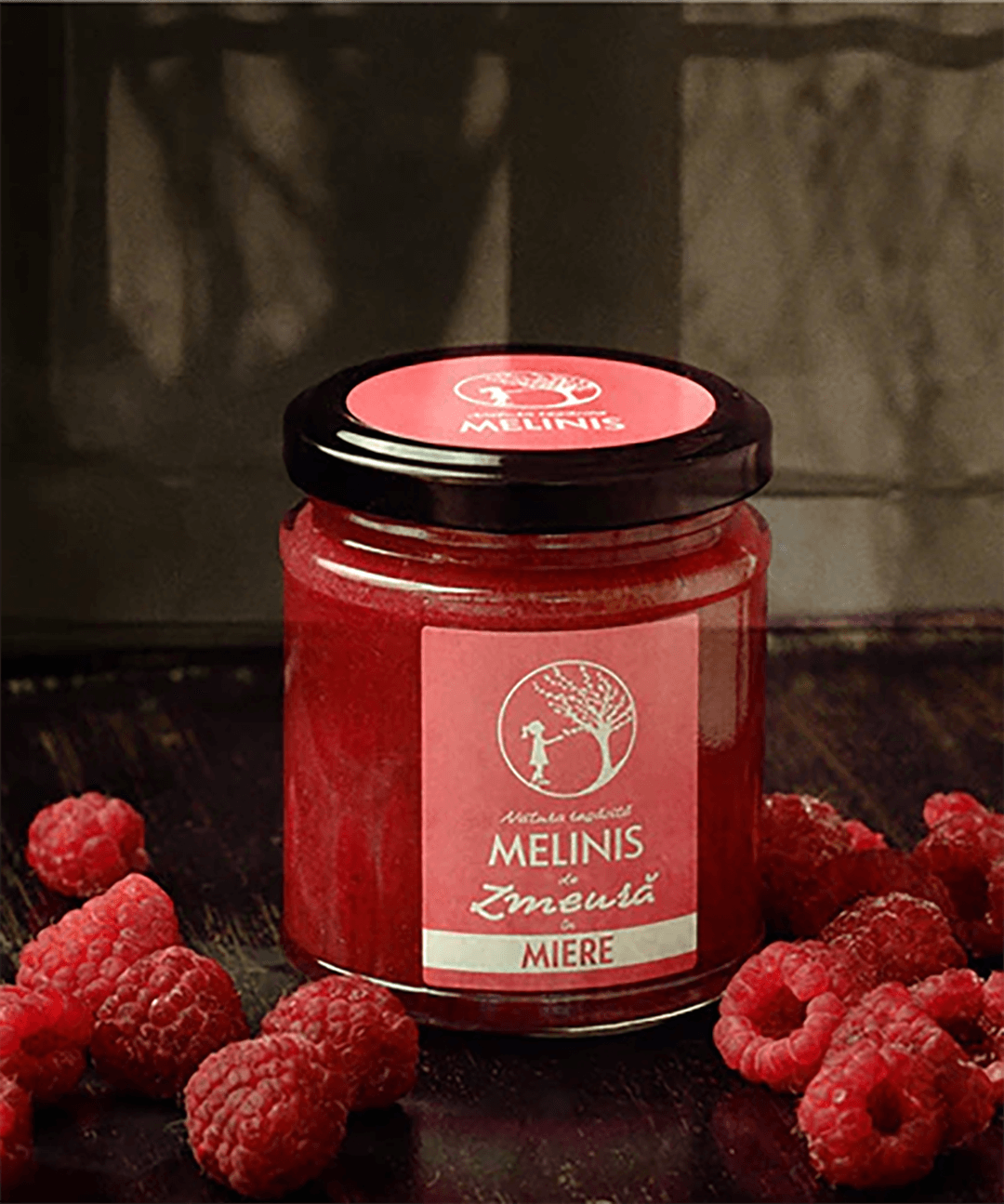 Melinis de Zmeură - Miere de salcâm cu zmeură românească, artizanal, 250 g