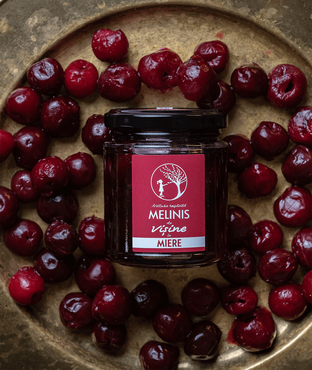 Melinis de Vișine - Miere de salcâm cu vișine românești, artizanal, 250 g