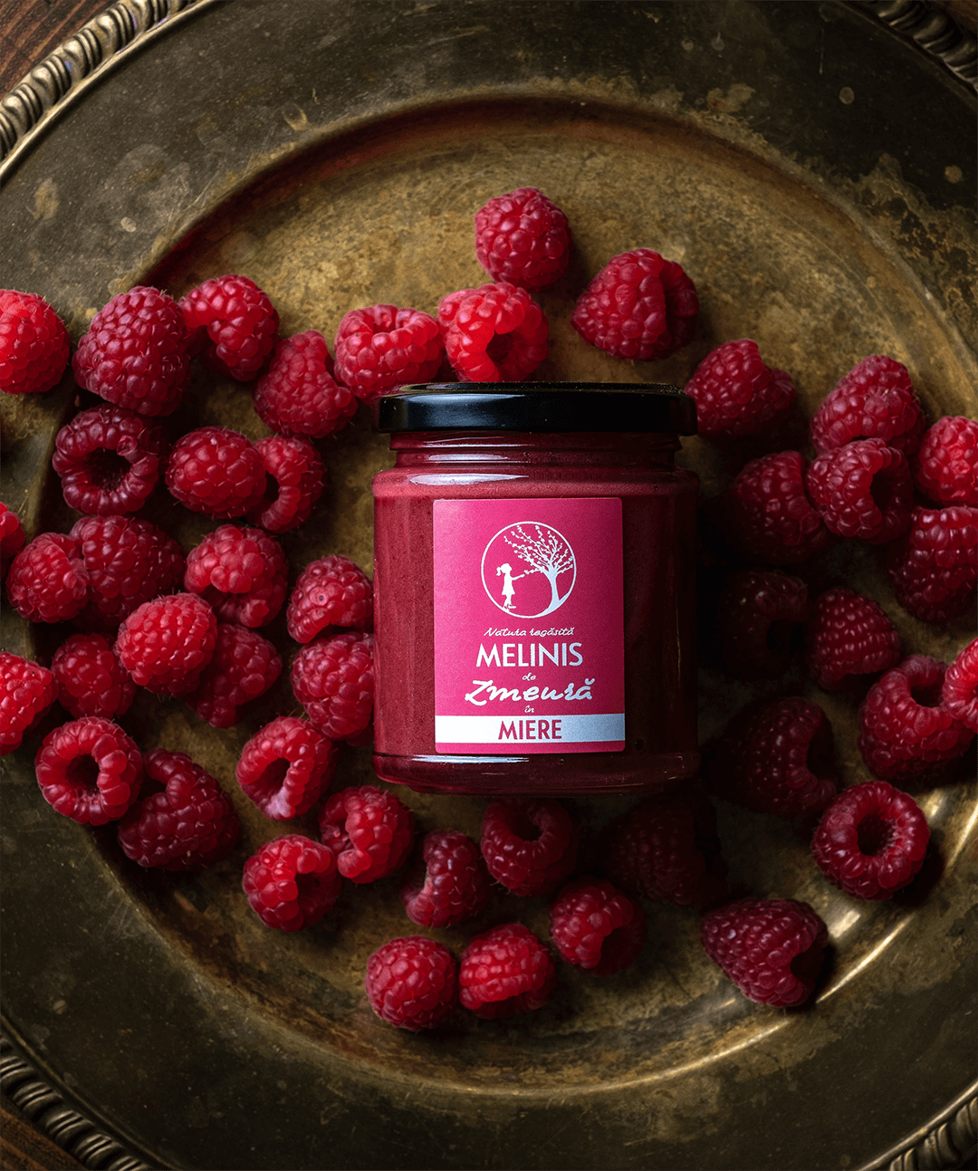 Melinis de Zmeură - Miere de salcâm cu zmeură românească, artizanal, 250 g