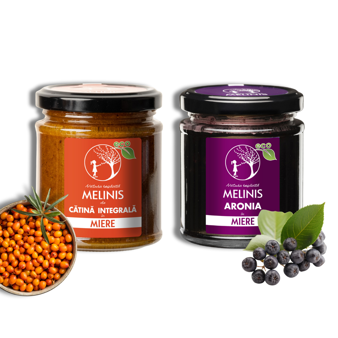 Pachet: Melinis ECO de catina integrala impuls de energie - 230g + Melinis ECO de aronia - 230g