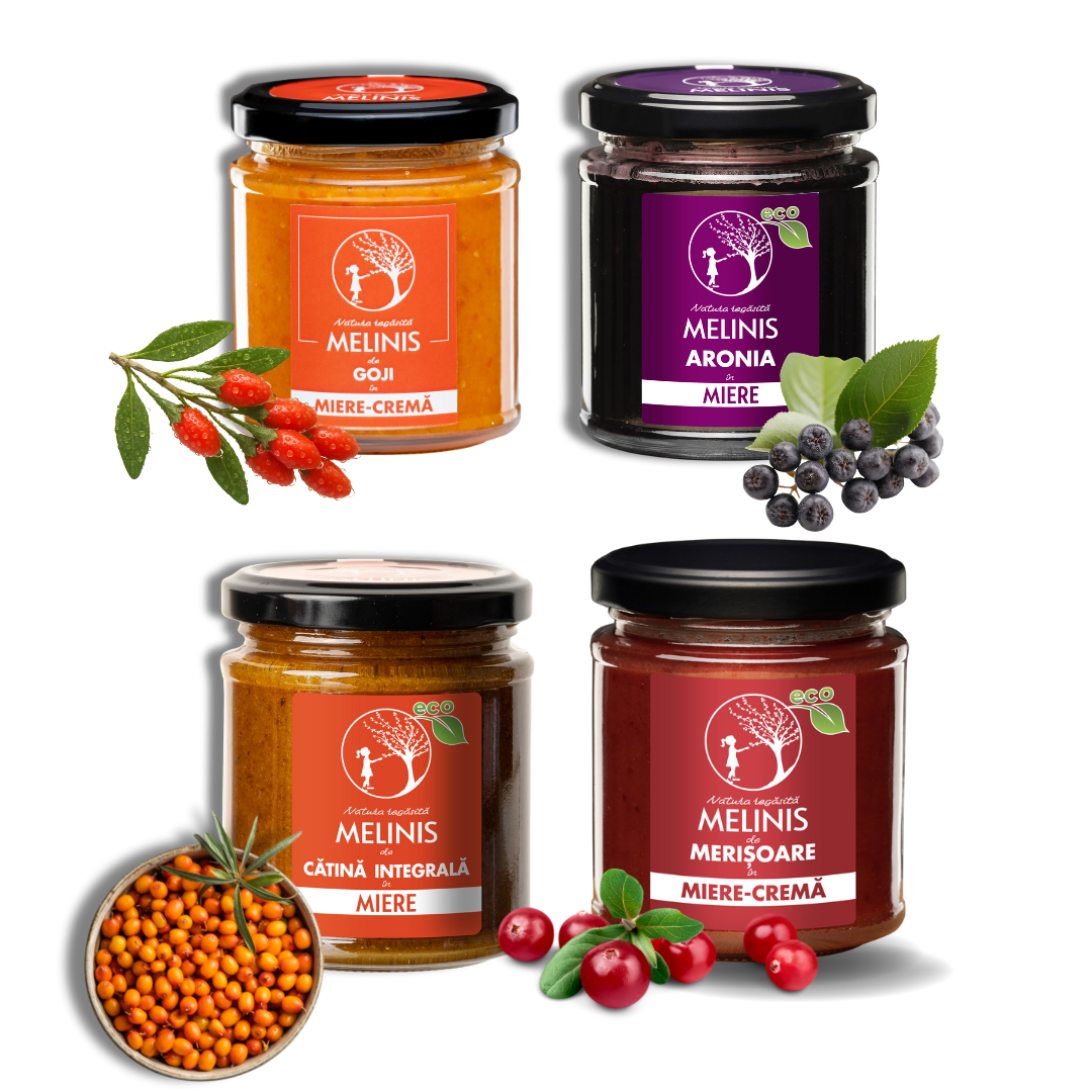 Pachet Melinis: Goji + Aronia + Cătină Integrală + Merișoare