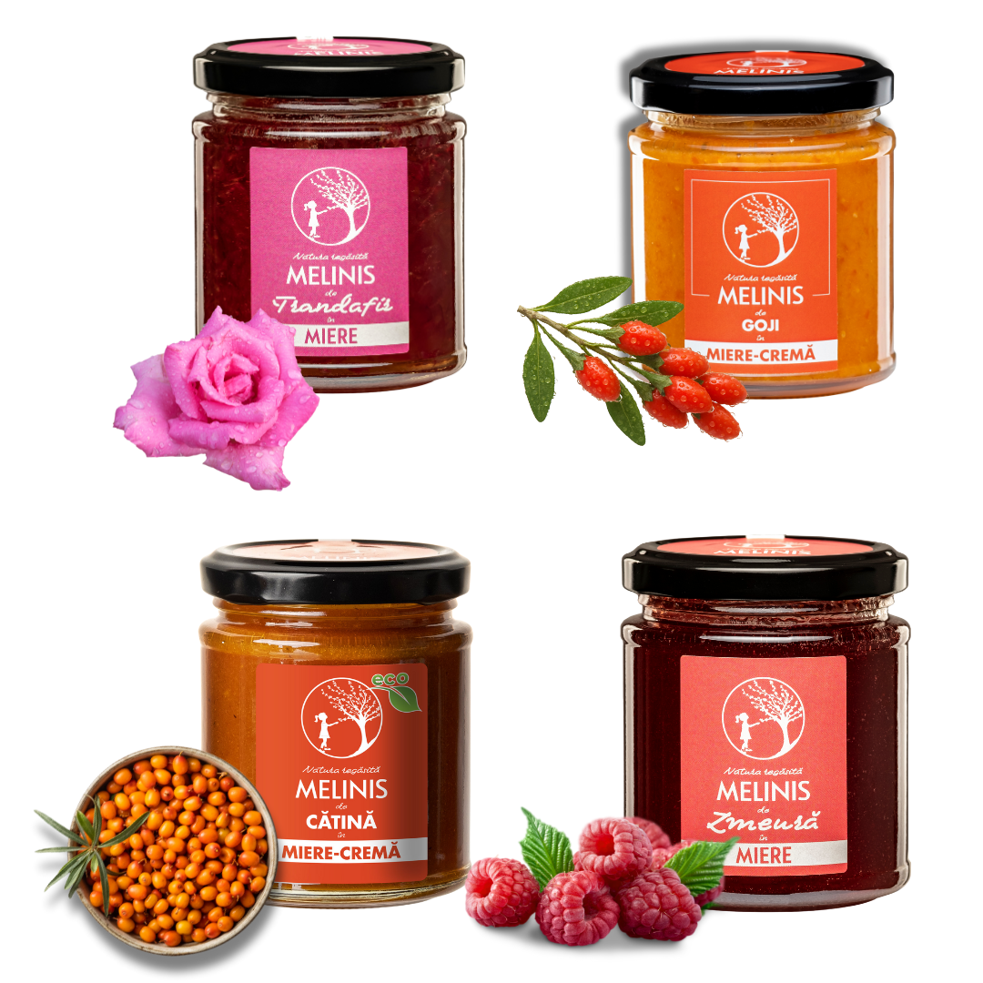 Pachet Melinis: Trandafir + Goji + Cătină + Zmeură