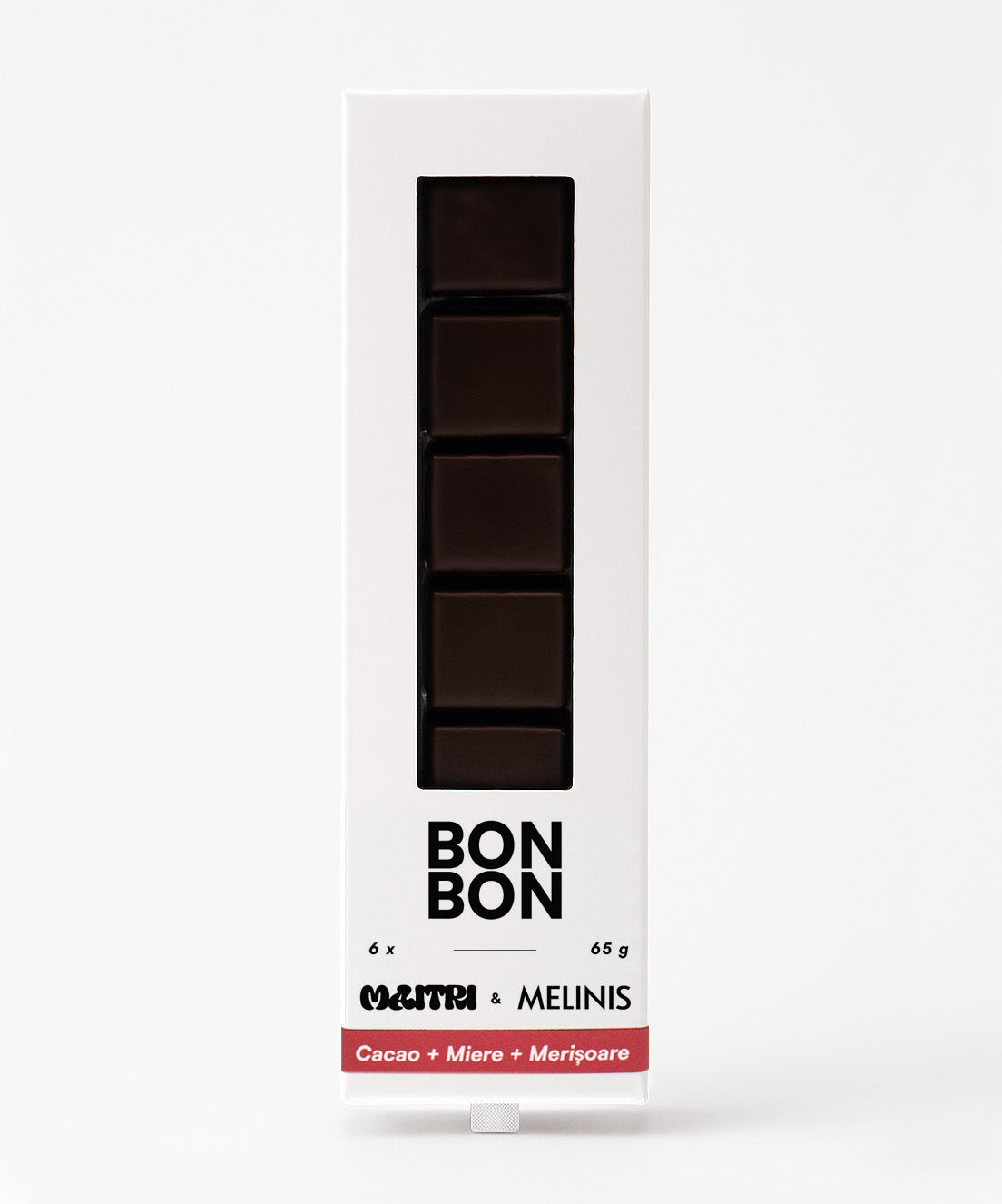 BonBon cu Ciocolată Bean-to-Bar și Miez de Melinis de merișoare, cutie 6 bucăți