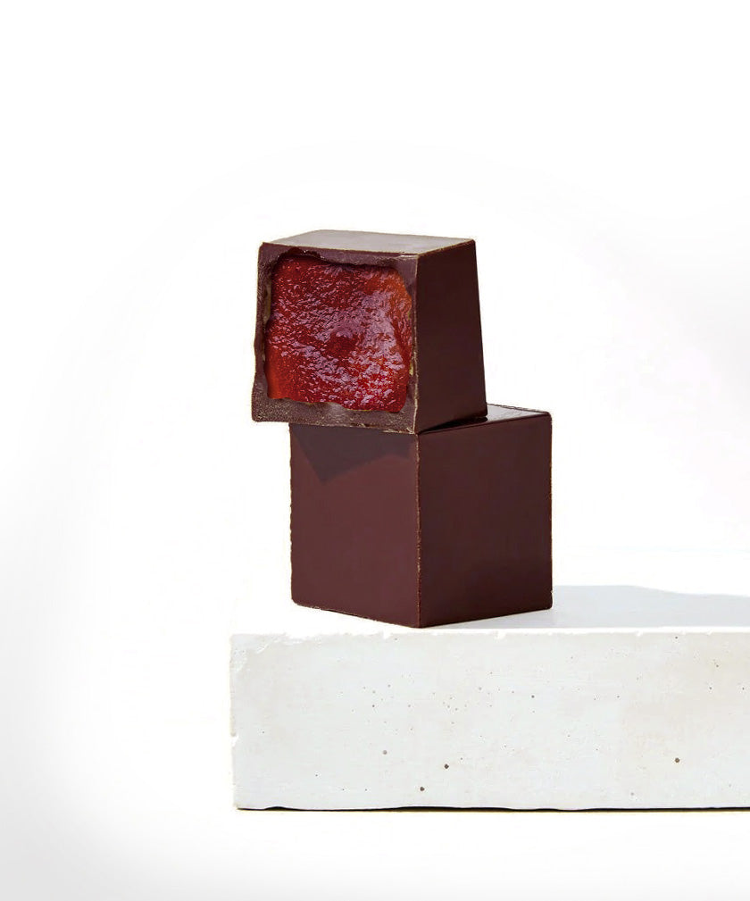 BonBon cu Ciocolată Bean-to-Bar și Miez de Melinis de zmeură, cutie 6 bucăți