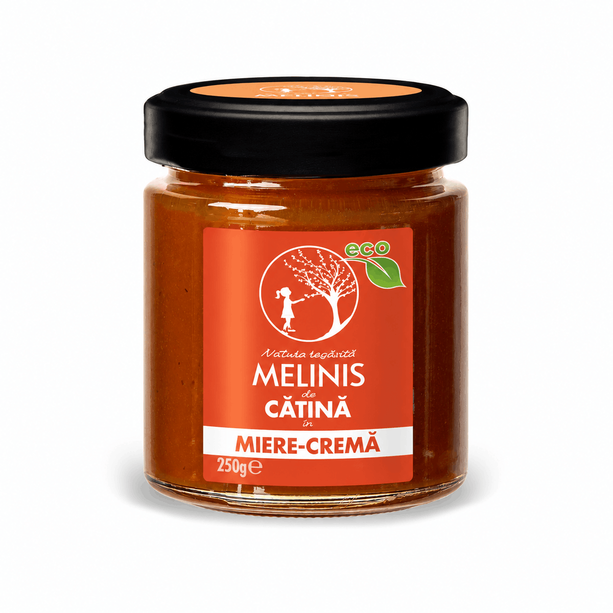 Melinis de Cătină Cremă - Miere polifloră ecologică cu cătină crudă, foarte fină și catifelată, eco, 250 g