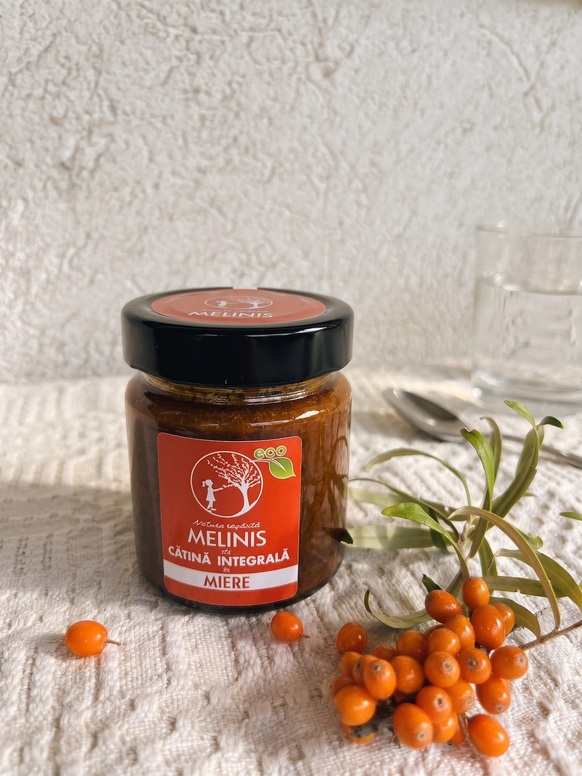 Melinis de Cătină Cremă - Miere polifloră ecologică cu cătină crudă, foarte fină și catifelată, eco, 250 g