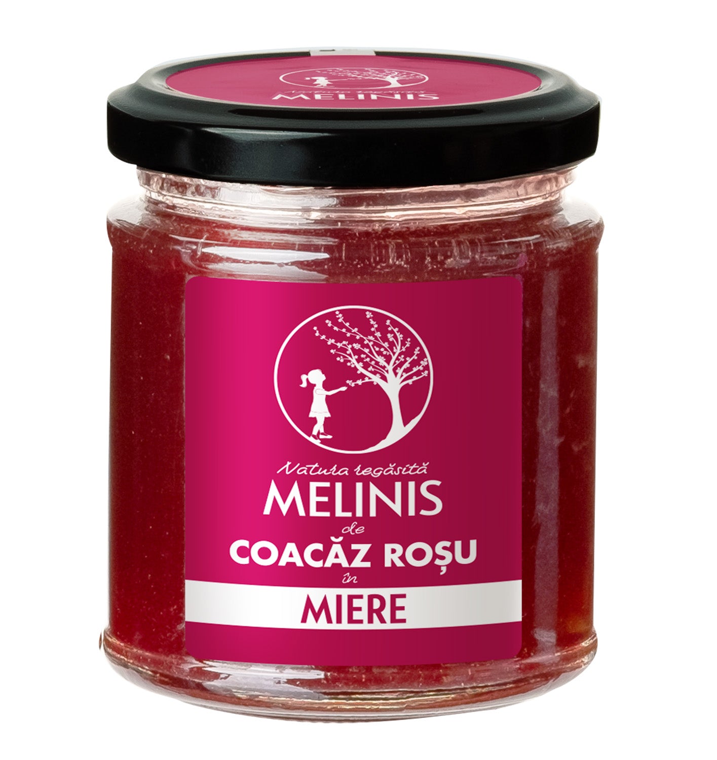 Melinis cu Coacăz Roșu - Miere de Salcâm cu Coacăz Roșu (Ribes rubrum), 230 g