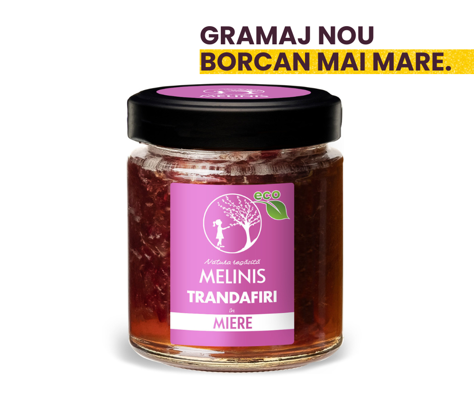 Melinis cu Trandafir de Damasc - Miere de Salcâm cu Petale Ecologice de Trandafir din Grădina Noastră, 250g