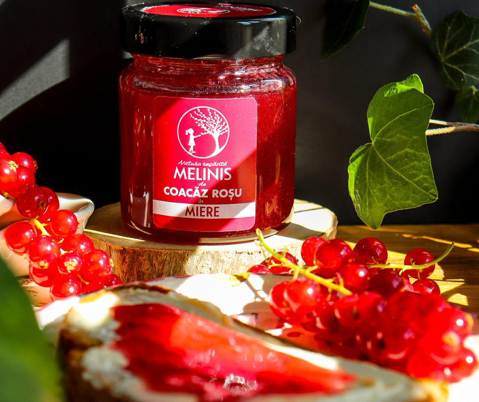 Melinis cu Coacăz Roșu - Miere de Salcâm cu Coacăz Roșu (Ribes rubrum), 250 g