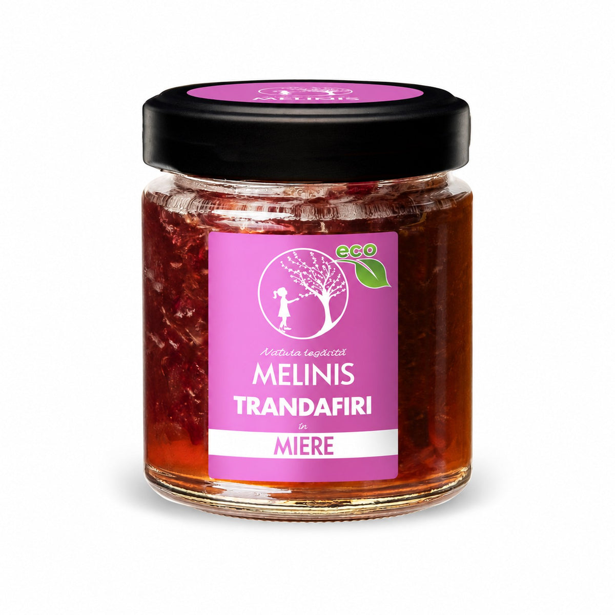 Melinis cu Trandafir de Damasc - Miere de Salcâm cu Petale de Trandafir, eco, 250g